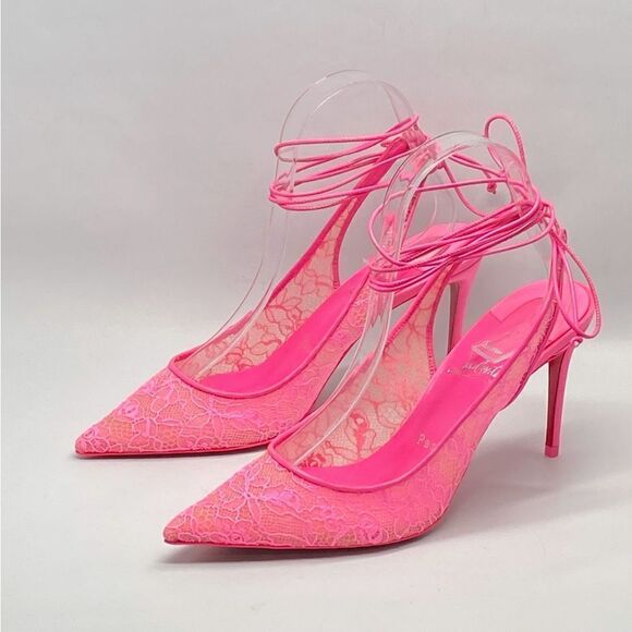 Christian Louboutin Kate 85mm Lace-Up Lace Pumps - Picture 4 of 12